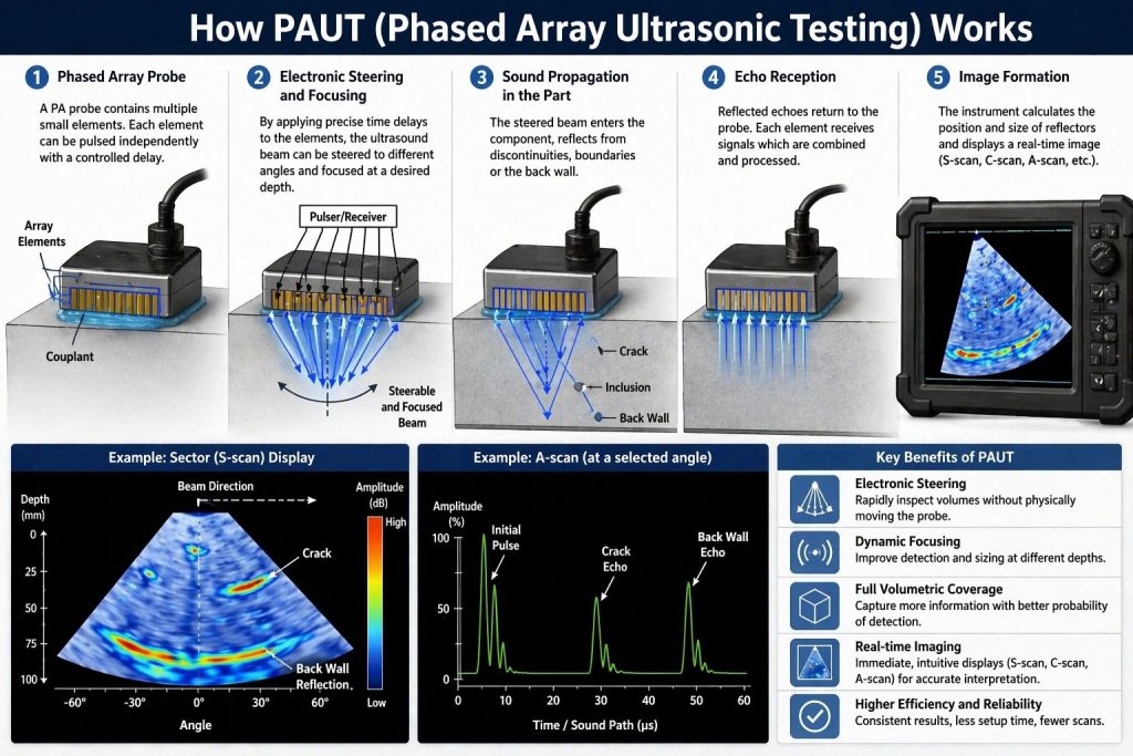 PAUT چیست؟ کاربرد آزمون آرایه فازی در بازرسی دریایی